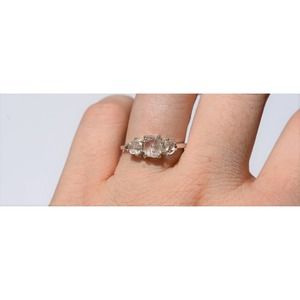 Boho Ring Raw Diamond Sterling Silver Promise Size 3 4 5 6 7 8 9 10 11 12